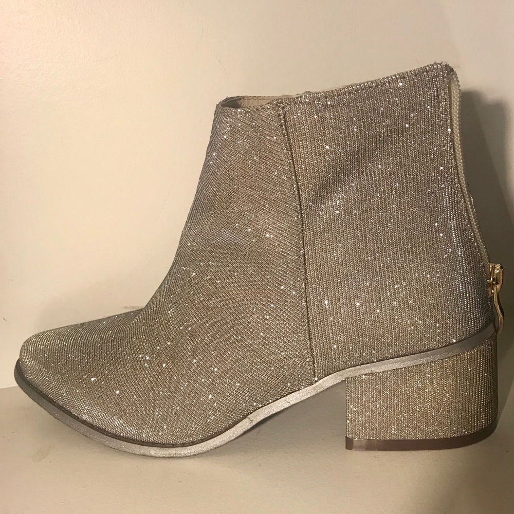 Gold Metallic Ankle Booties